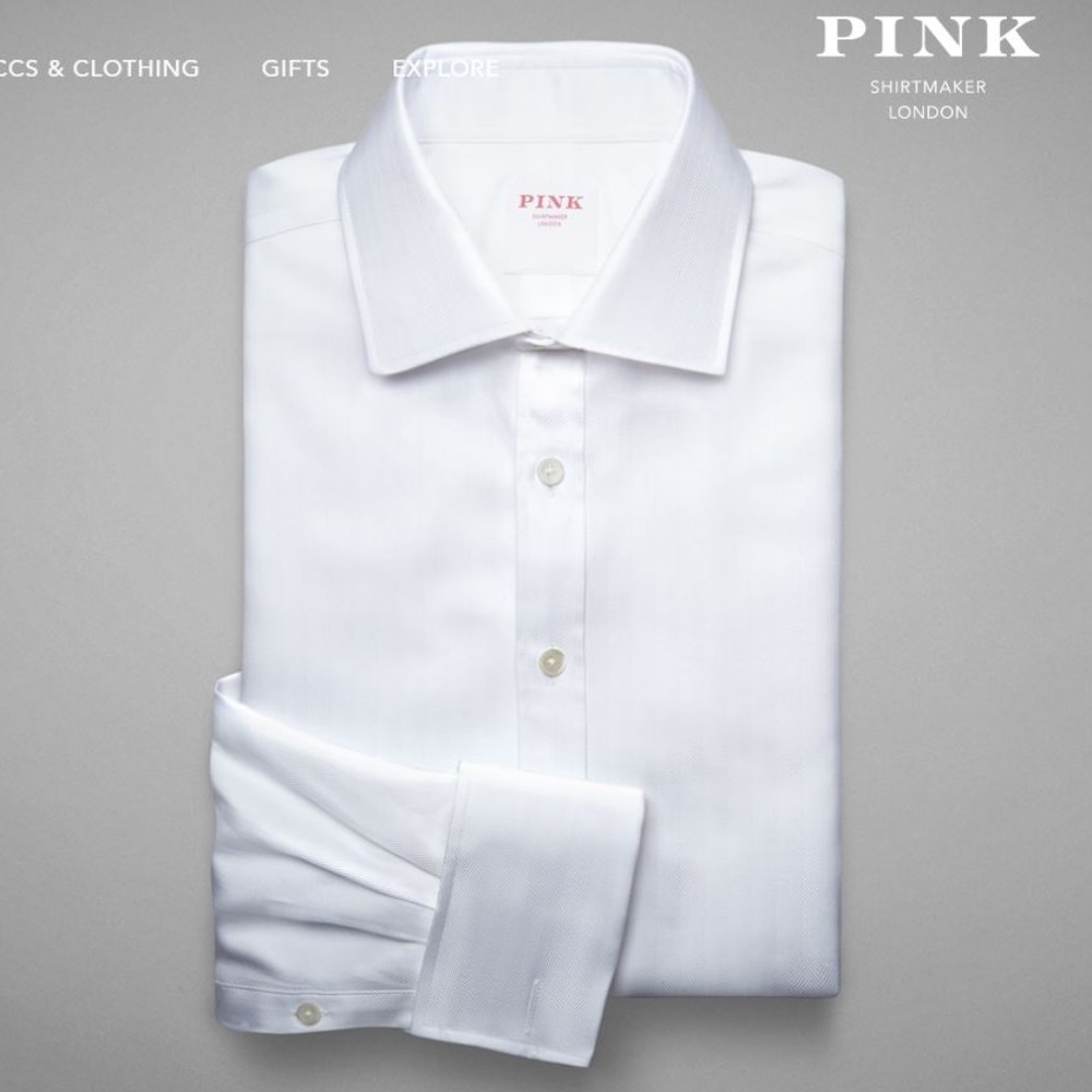Thomas Pink Classic White Shirt (non-wrinkle)
